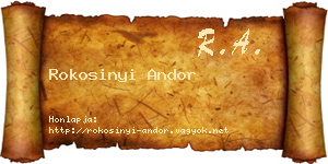 Rokosinyi Andor névjegykártya