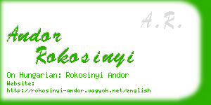 andor rokosinyi business card